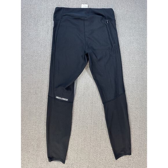 Under Armour Leggings Large Heat Gear Compression Full Length Black Gray - Picture 2 of 9